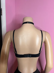 Strappy Lace-Up Bra Top - Black