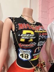 Pole Position Graphic Top – Black 🏁