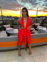 Sultry Scarlet Capri Jumpsuit- Red