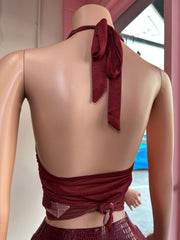 Crossfire Halter Top – Burgundy