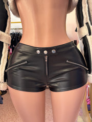 Vixen Voltage Zip Shorts- Black