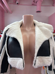 Frostbite Moto Crop Jacket – Black/Cream