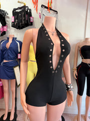Under Pressure Halter Romper – Black