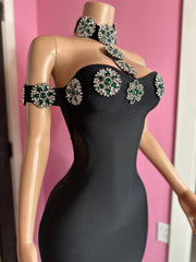 Kim K Crystal-Embellished Bandage Dress
