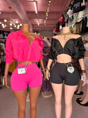Catch Me Outside Windbreaker Short Set