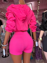 Catch Me Outside Windbreaker Short Set