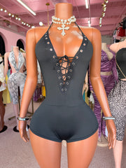 Pull Me Closer Bodysuit Romper- Black 🖤