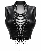 Bad Decisions Lace-Up Top – Black