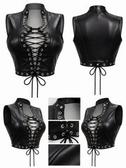 Bad Decisions Lace-Up Top – Black