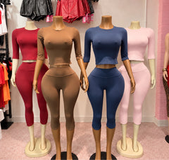Everyday Fine Capri Set – Burgundy / Mocha / Dusty Navy / Baby Pink
