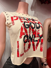 Fear Only God Graphic Top – Cream