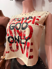 Fear Only God Graphic Top – Cream