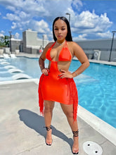 Mamacita Fringe Dress- Orange