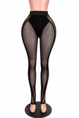 Popcorn Mesh Leggings – Black