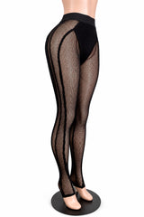 Popcorn Mesh Leggings – Black
