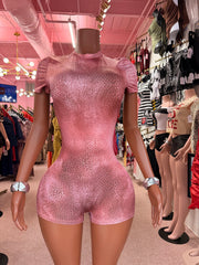Pretty Little Venom Romper – Pink Snakeskin