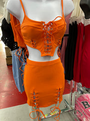 Don’t Hesitate Skirt Set- Orange
