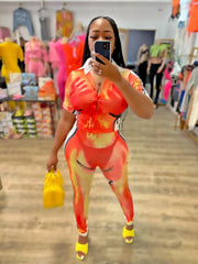 Supercharged Legging Set- Orange Multi