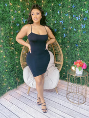 Take Your Time Cami Dress- Black
