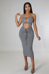 Lavish Nights Dress- Black/White