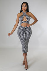 Lavish Nights Dress- Black/White