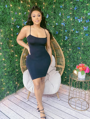 Take Your Time Cami Dress- Black