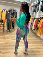 Too Many Chances Legging Set- Green
