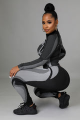 Running Around The City Legging Set- Black/Gray