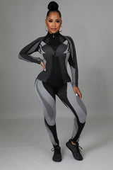 Running Around The City Legging Set- Black/Gray