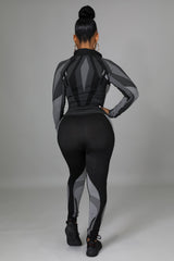 Running Around The City Legging Set- Black/Gray