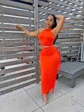 Fringe Baddie Skirt Set- Orange