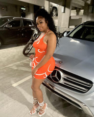 Marci Halter Mini Dress- Orange