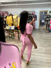 Daisha Graphic Legging Set- Pink