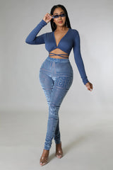 Sheer With Me Legging Set- Blue