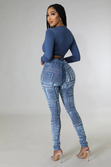 Sheer With Me Legging Set- Blue