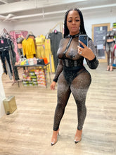 Right Touch Rhinestone Legging Set- Black