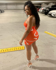 Marci Halter Mini Dress- Orange