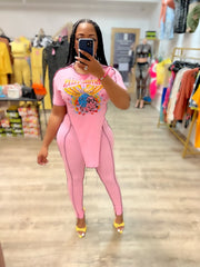 Daisha Graphic Legging Set- Pink