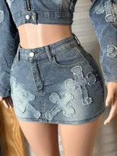 Crossed My Mind Denim Mini Skirt Set