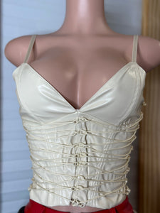 Lace Up Corset Top- Cream