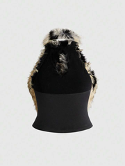 Raw Appeal Fur Halter- Black/Cream