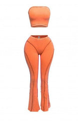 Pretty Tempting Mineral Wash Pant Set- Orange