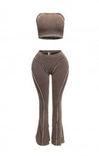 Pretty Tempting Mineral Wash Pant Set- Brown