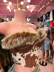 Cowgirl Fantasy Corset Top – Brown