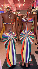 Color Me Bad Abstract Maxi Dress- Multi