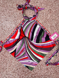 Puch Silk Scarf Halter Top- Purple
