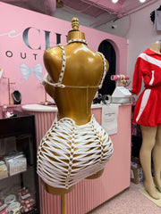 (Pre-Order) Dangerously Entangled Mini Dress- White
