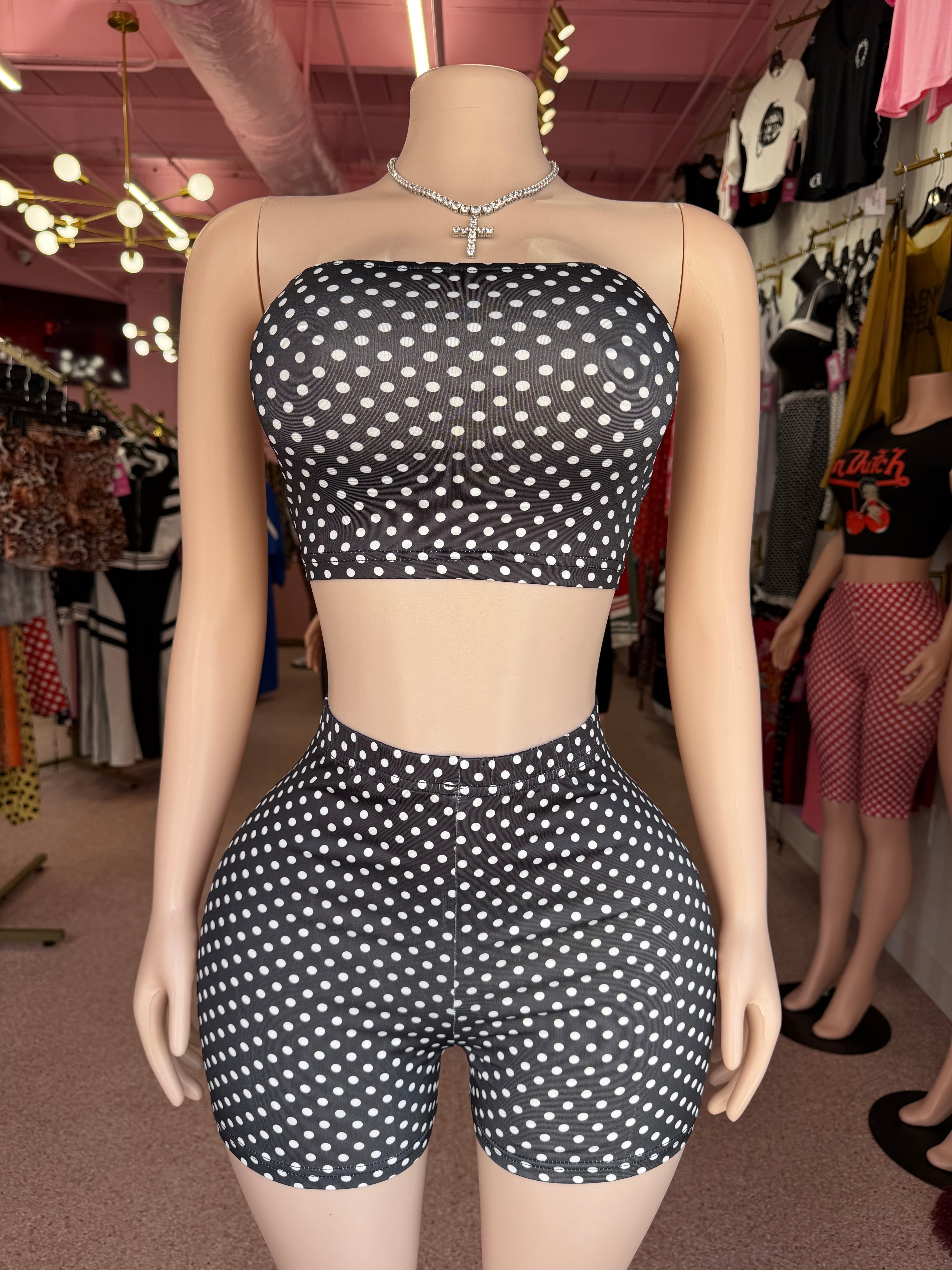 Pin-Up Princess Tube & Short Set- Black