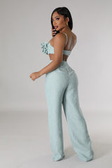 Flights To Ibiza Pant Set- Sage