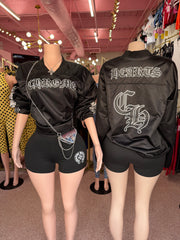 Chrome Me Jersey Top- Black